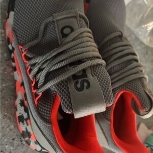 adidas Kids Gray and Red Sneakers